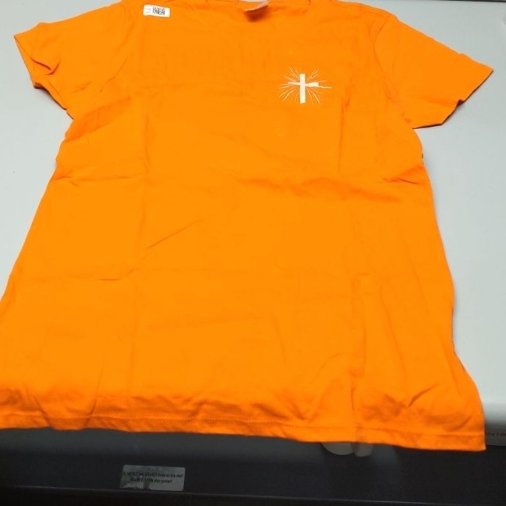 Orange T-shirt With CROSS (JESUS )